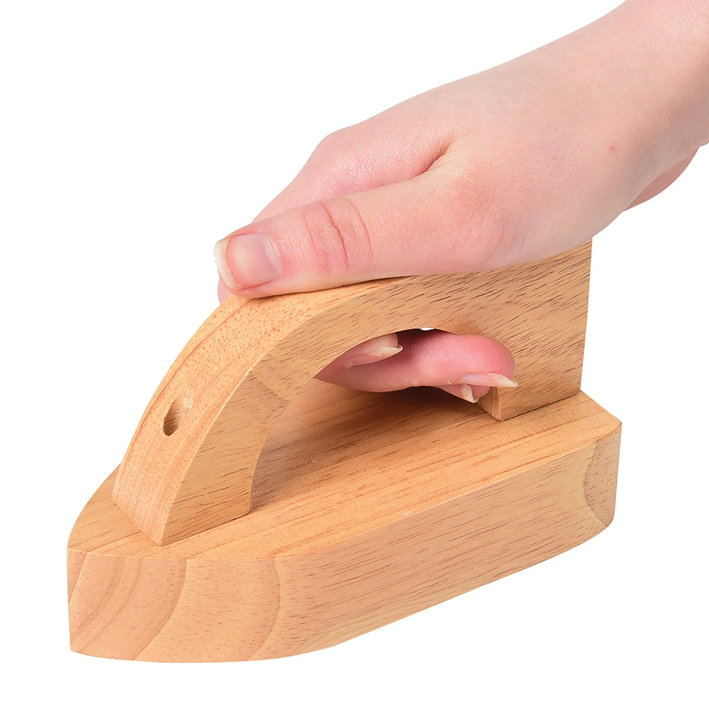 Montessori Dramatic Play Accessory Bundle | Pretend Play Hardwood Iron, Doll Bed & Vintage Phone